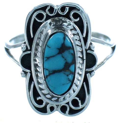 Sterling Silver Turquoise Southwestern Ring Size 7-1/2 RX103342